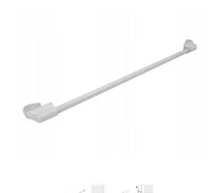 Karnisz zaciskowy zazdrostka do firanek 45 - 75 cm biały