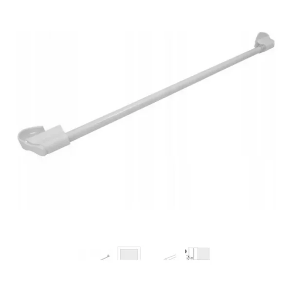 Karnisz zaciskowy zazdrostka do firanek 45 - 75 cm biały, zdjęcie 1