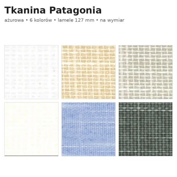 Żaluzja pionowa 127 mm – tkanina Patagonia, ażurowa, zdjęcie 1