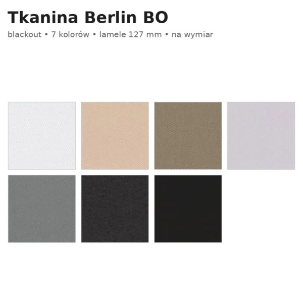 Żaluzja pionowa 127 mm – tkanina Berlin BO, blackout, zdjęcie 1