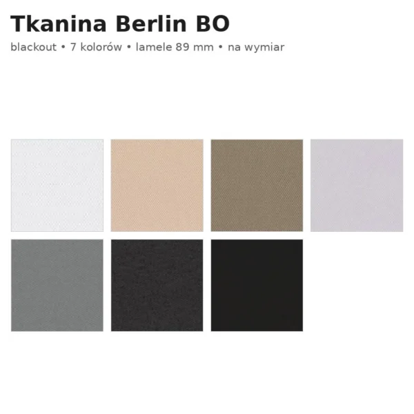 Żaluzja pionowa 89 mm – tkanina Berlin BO, blackout, zdjęcie 1